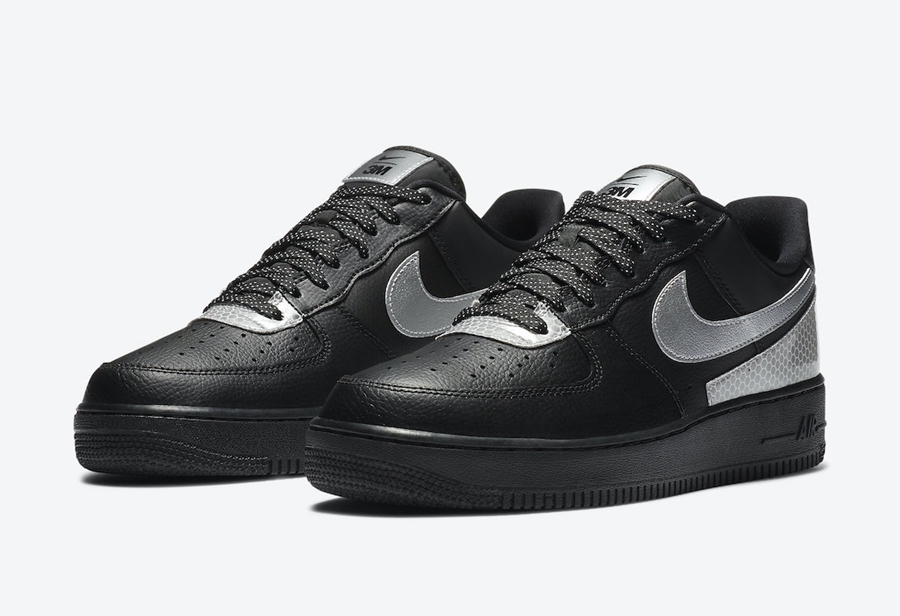3M x Nike Air Force 1 Low Black Silver Shoes